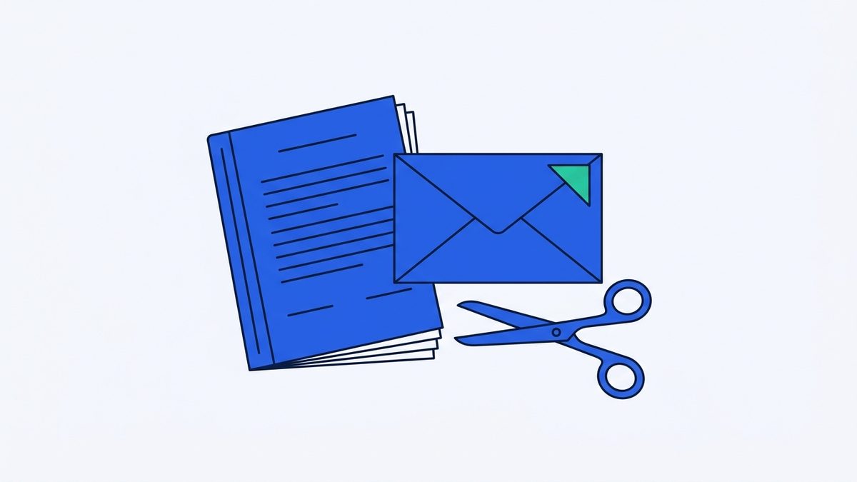 A contract booklet, a pair of scissors, and an envelope.